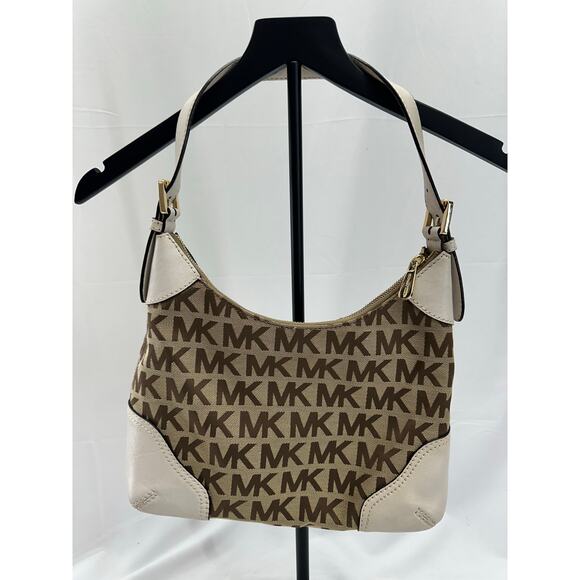 Michael Kors Logo Brown/Cream Shoulder Bag - Picture 3 of 7